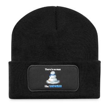 There is no man like Snowman - Zweideutige Karotte - Recycelte Patch Beanie - Schwarz - Vorne