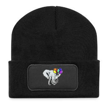 Elephant Elephant Balloons Rainbow LGBT - Recycled Patch Beanie - black - Front