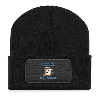 Café agressé - Café agressé - Beanie recyclé à patch - noir - Devant