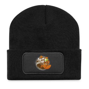 Cap ou pas cap? - Beanie recyclé à patch - noir - Devant