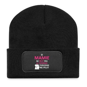 Mamie peut le cuisiner - Beanie recyclé à patch - noir - Devant