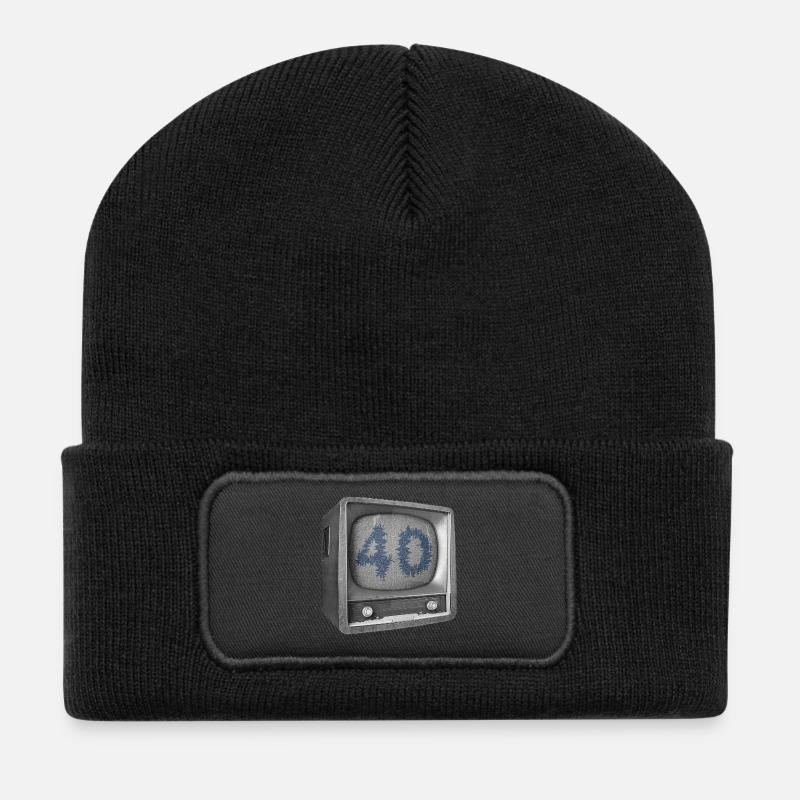 Geburtstag 40 Jahre - Recycelte Patch Beanie - Schwarz