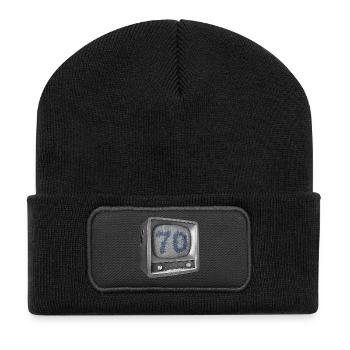Geburtstag - 70 Jahre - TV - Recycelte Patch Beanie - Schwarz - Vorne