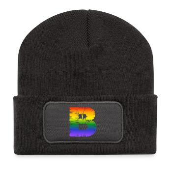 rainbow B - Recycelte Patch Beanie - Dunkelgrau - Vorne
