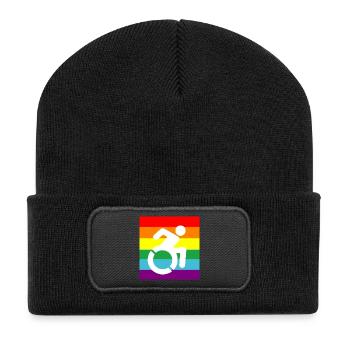 Disabled, Gay, Wheelchair, Pride, LGBTQ # - Recycled Patch Beanie - black - Front