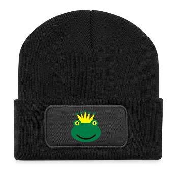 6061912 119207995 Frosch - Recycelte Patch Beanie - Schwarz - Vorne