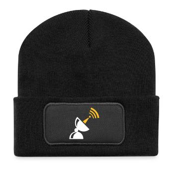 Funkstation für Nerds - Recycelte Patch Beanie - Schwarz - Vorne