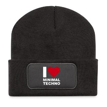 I LOVE MINIMAL TECHNO - Beanie recyclé à patch - charbon - Devant