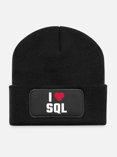 I Love SQL - Recycled Patch Beanie - black