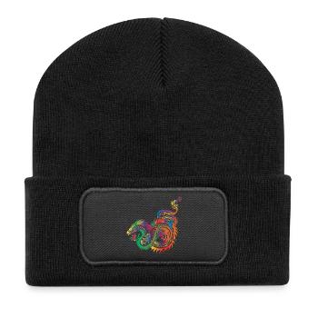 regenbogen sonne wolken wetter rainbow sun cloud53 - Recycelte Patch Beanie - Schwarz - Vorne