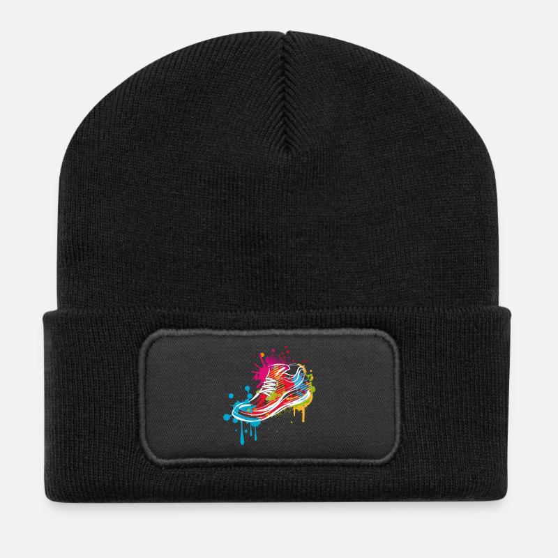 Graffiti Sneaker - Beanie recyclé à patch - noir