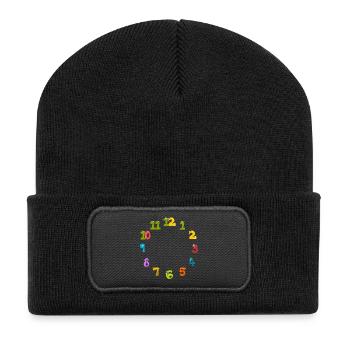 clock time clock time hourglass hourglass94 - Recycled Patch Beanie - black - Front