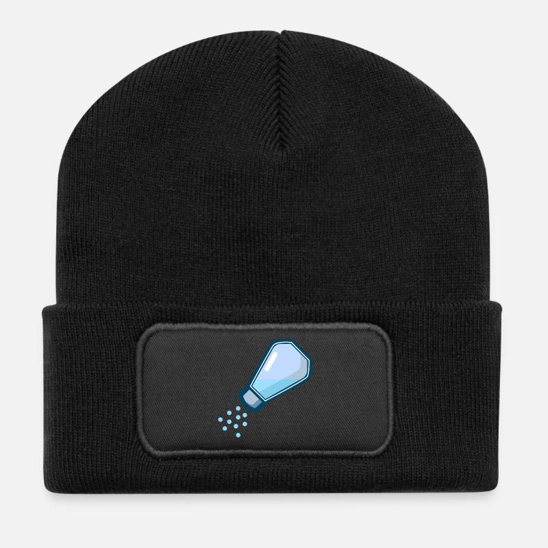 Salt shaker food chef kitchen - Recycled Patch Beanie - black