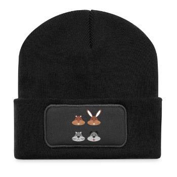 Animaux - Beanie recyclé à patch - noir - Devant