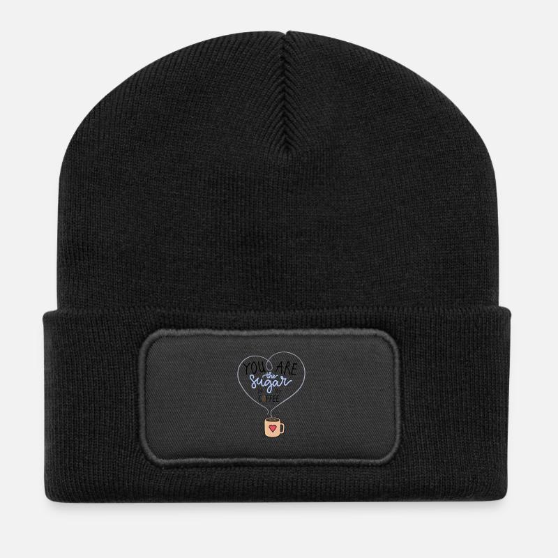 Zucker in meinem Kaffee - Recycelte Patch Beanie - Schwarz