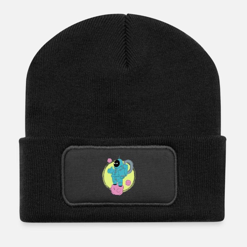 The good astronaut walking - Recycled Patch Beanie - black