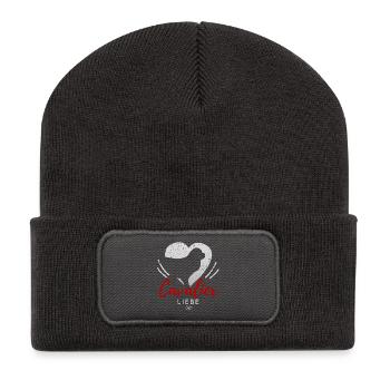 Cavalier King Charles Spaniel Liebe mit Herz - Recycelte Patch Beanie - Dunkelgrau - Vorne