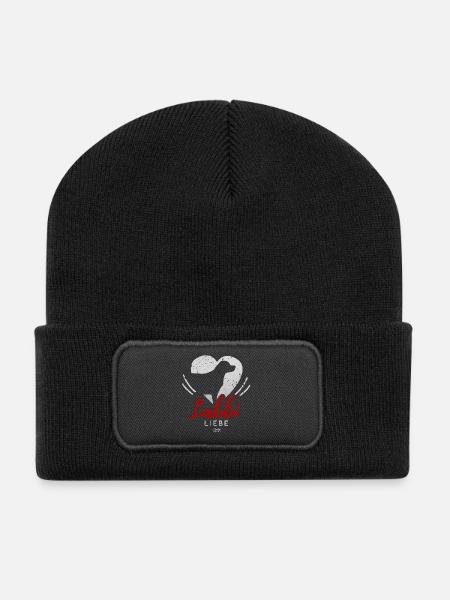 Labrador Liebe mit Herz - Recycelte Patch Beanie - Schwarz