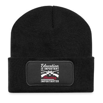 La chasse est importanter - Beanie recyclé à patch - noir - Devant
