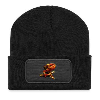 gxp perfect chamaeleon chameleon - Recycelte Patch Beanie - Schwarz - Vorne