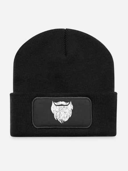 Bart Schnurrbart Hipster Barthaare - Recycelte Patch Beanie - Schwarz