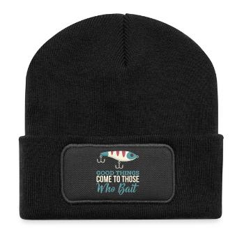 Predator fishing saying - sport fisherman - wobbler - Recycled Patch Beanie - black - Front