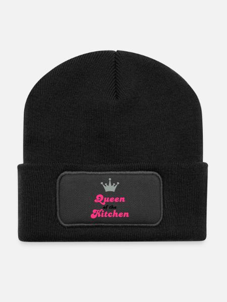 kochen - Recycelte Patch Beanie - Schwarz