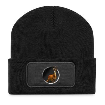 cerf - Beanie recyclé à patch - noir - Devant