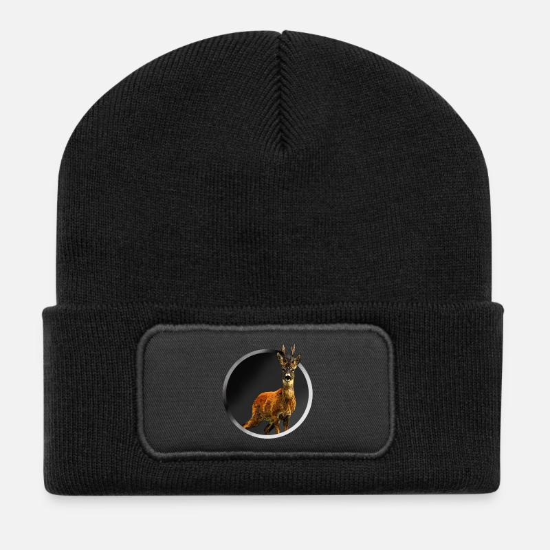 deer - Recycled Patch Beanie - black