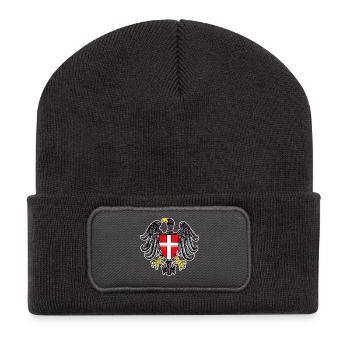 Vienna - Recycled Patch Beanie - dark grey - Front