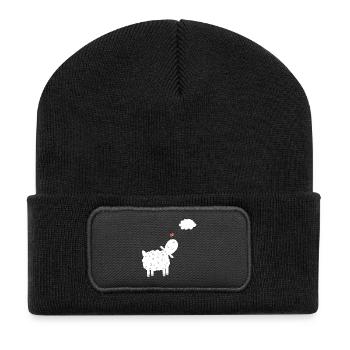 Sheep With Cloud In Love I In Love With Sheep Gift - Recycled Patch Beanie - black - Front
