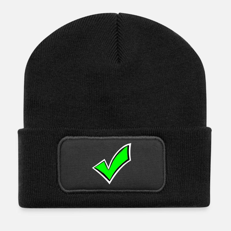 Häkchen hacken Farbig gesehen - Recycelte Patch Beanie - Schwarz
