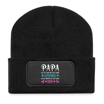 Papa Sohn Superheld Tochter Erste Große Liebe - Recycelte Patch Beanie - Schwarz - Vorne