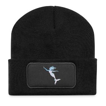 playful mermaid in cool pastel colors - Recycled Patch Beanie - black - Front