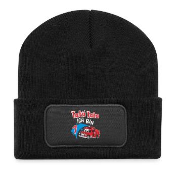 Tatü Tata Ich Bin 1.. Feuerwehr Geburtstag - Recycelte Patch Beanie - Schwarz - Vorne