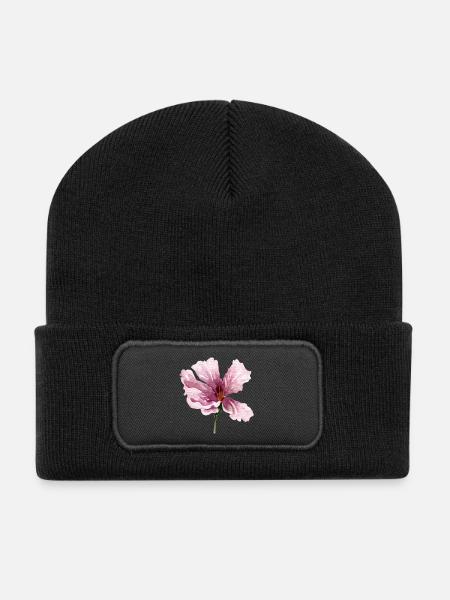 blume - Recycelte Patch Beanie - Schwarz