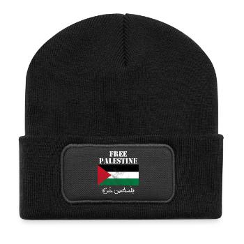 Drapeau de Palestine libre - Beanie recyclé à patch - noir - Devant