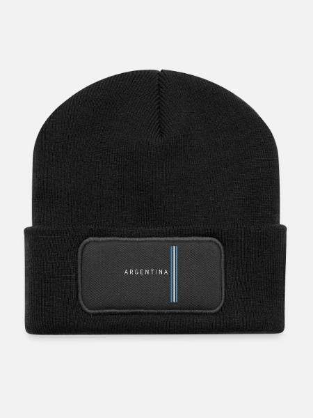 Argentinische Flagge, Argentinischer Stolz - Recycelte Patch Beanie - Schwarz