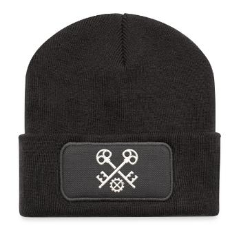 Guild sign Locksmith Metalbuilder 3D grunge look - Recycled Patch Beanie - dark grey - Front