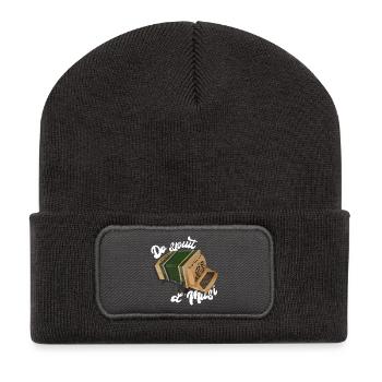 Harmonica - Do spuit d’Musi | ZiachON ! - Beanie recyclé à patch - charbon - Devant
