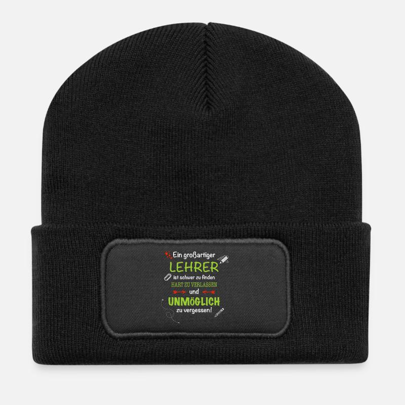 Ein großartiger Lehrer... - Recycelte Patch Beanie - Schwarz