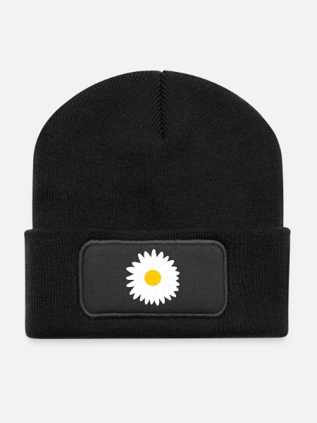 Blomst hvite hvite blomster gave morsdag mor - Recycled Patch Beanie - sort
