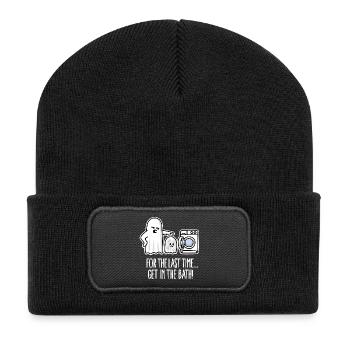 Drôle de fantôme Cartoon Drôle de costume d’Halloween - Beanie recyclé à patch - noir - Devant
