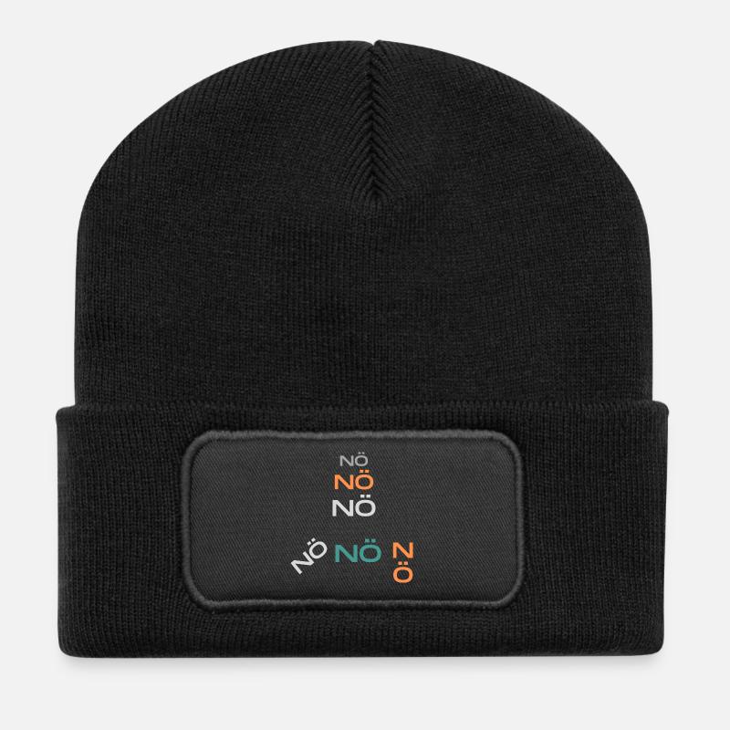 NÖ nö nö - Recycelte Patch Beanie - Schwarz