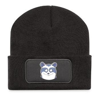Raton laveur - Beanie recyclé à patch - charbon - Devant
