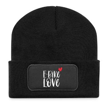 E-Bike Bike Vintage E Bike Battery Gift - Recycled Patch Beanie - black - Front