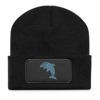 Dolphin T-Shirt Dauphin Dolphin Delfin Delfin Mandala - Recycelte Patch Beanie - Schwarz - Vorne