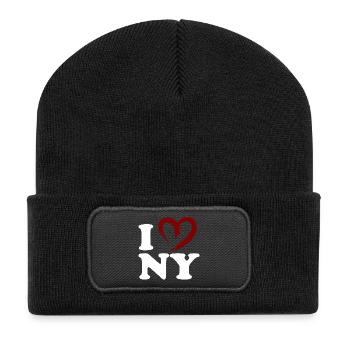 HeartNY City Motif - Recycled Patch Beanie - black - Front