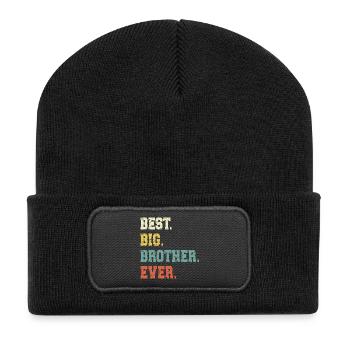 Grosser Bruder - Recycelte Patch Beanie - Schwarz - Vorne