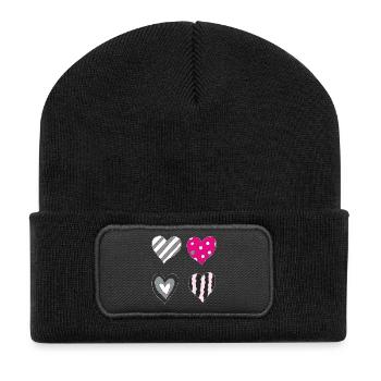 Heart Variation - Recycled Patch Beanie - black - Front